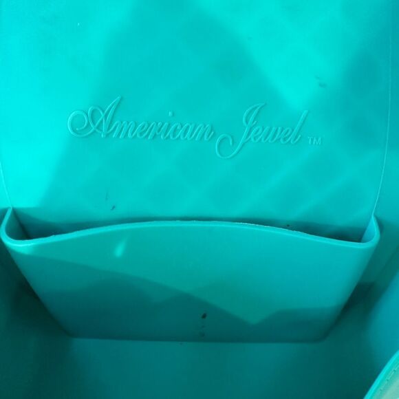 American Jewel Quilted Turquoise Pink Silicone Crossbody Purse - Picture 12 of 13